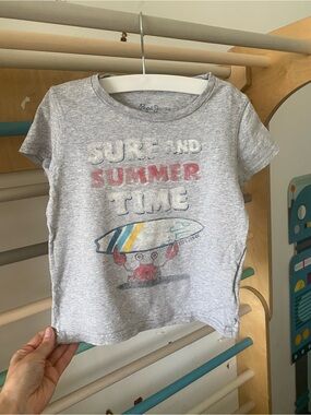 Pepe Jeans Light Grey Kids Surf Tee with Red and Blue Accents
